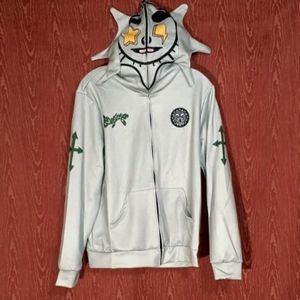 GRAY FULL HEAD ZIP LONG SLEEVE 2 POCKET GRAY HOODIE MENS